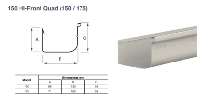 Hi-Front Quad - Patio Style Gutter